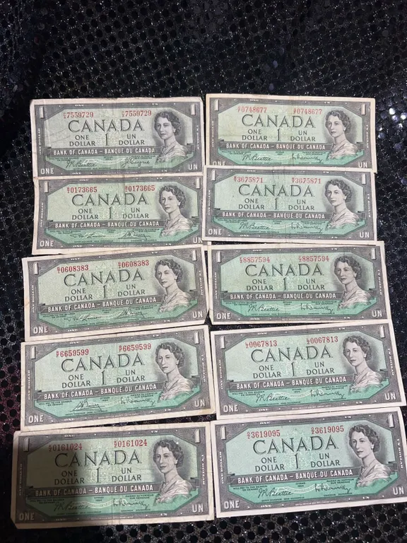 12 Canada 1954 $1 Banknotes