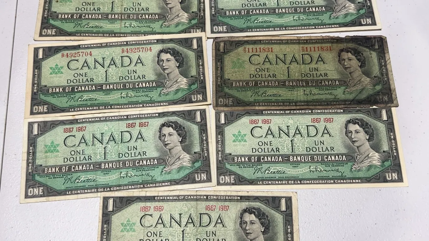 7 Canadian 1967 Centennial $1 Banknotes