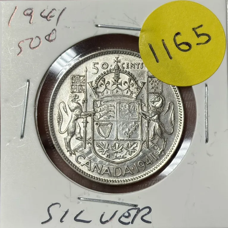 1941 Canada Silver Fifty Cent Coin