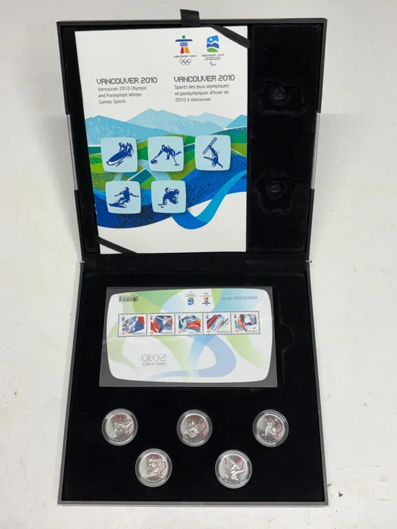 2010 Canada Vancouver Olympic & Paralympics Coin Set w/ Stamps