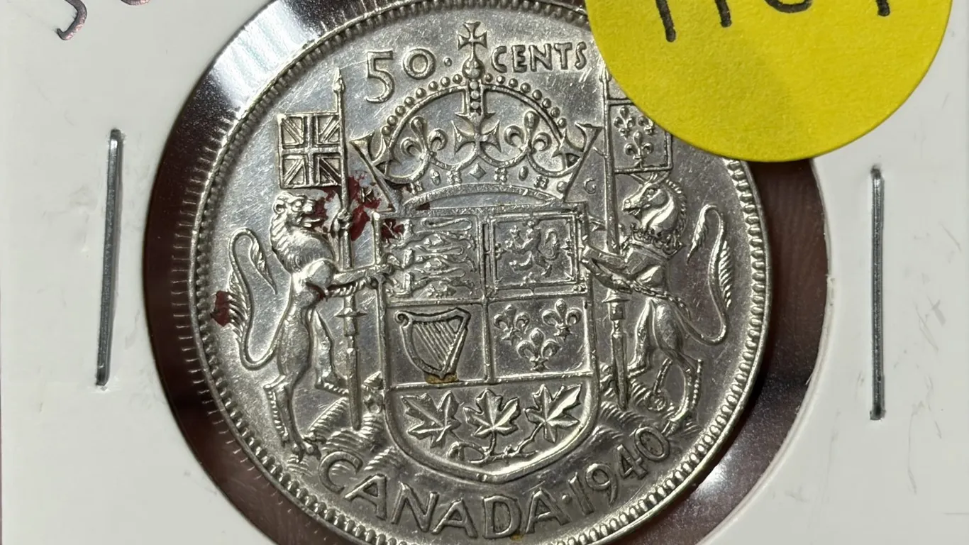 1940 Canada Silver Fifty Cent Coin