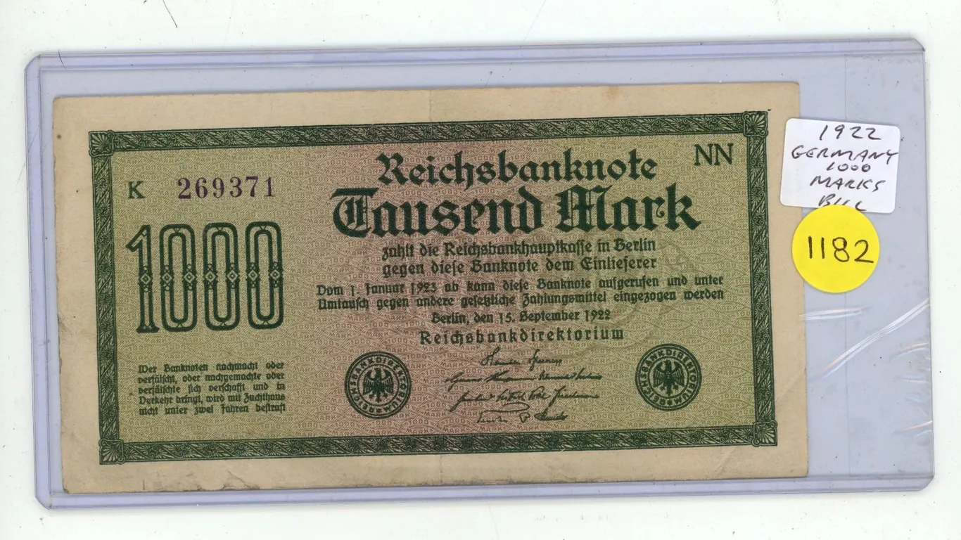 1922 Germany 1000 Marks Banknote