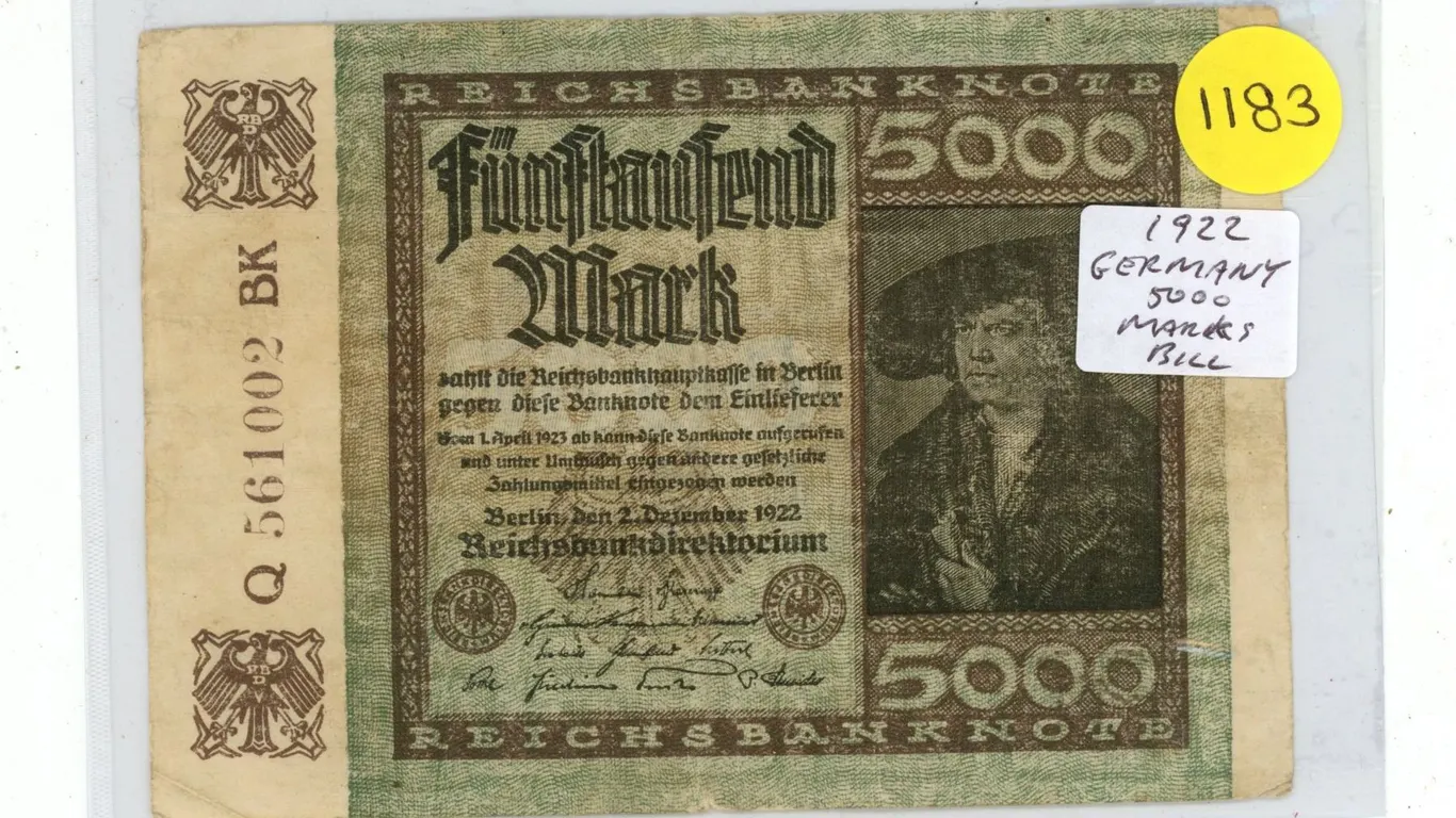 1922 Germany 5000 Marks Banknote