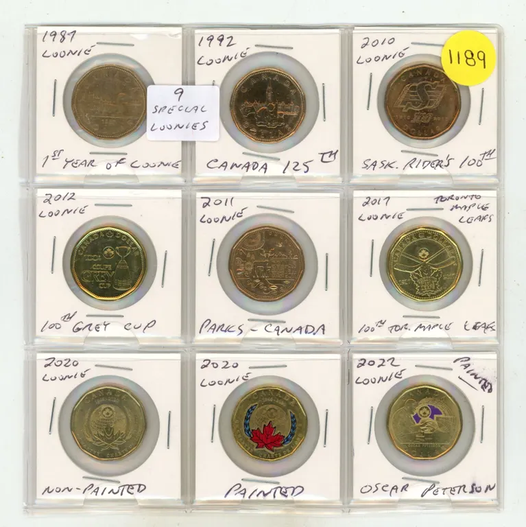 (9) Special Canada Loonies – Mixed Dates