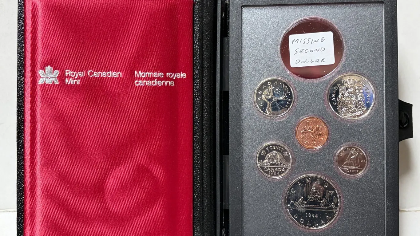 1984 Canada Coin Set in Leatherette Case – Missing Second Dollar