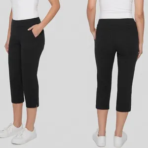 Up! Pull-On Stretch Ladies Crop Pant Black M