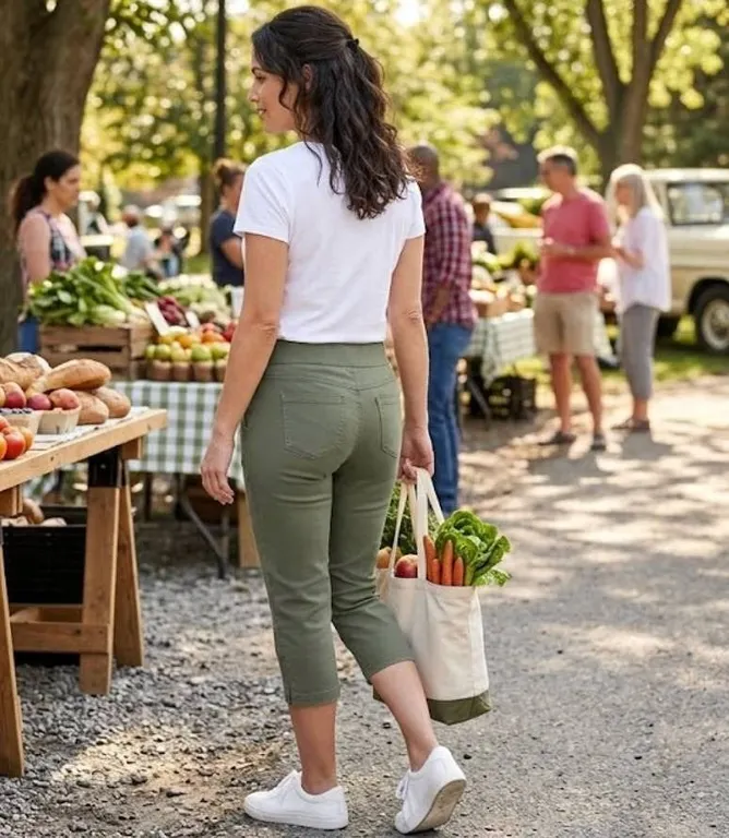 Up! Pull-on Stretch Crop Pants, Small