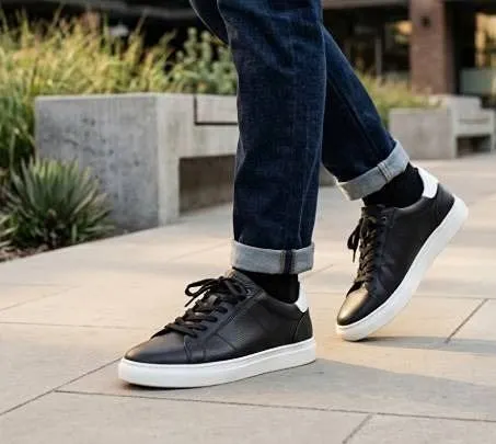 ALDO Men's Black Leather Sneakers Size 9