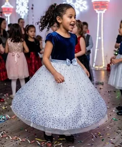 Jona Michelle Girls Dress Size 10 Blue White