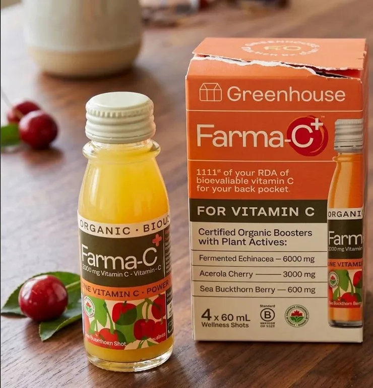 Lot of 2 - Greenhouse Farma-C+ Organic Vitamin C Booster 4 x 60ml