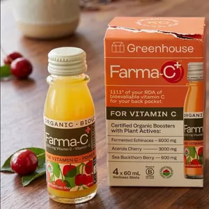 Lot of 2 - Greenhouse Farma-C+ Organic Vitamin C Booster 4 x 60ml