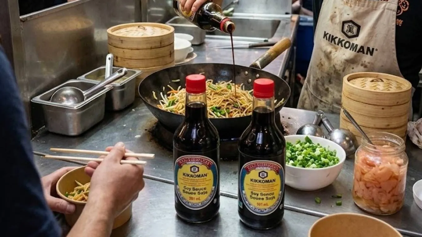 Lot of 2 - Kikkoman Soy Sauce Bottles 591 mL