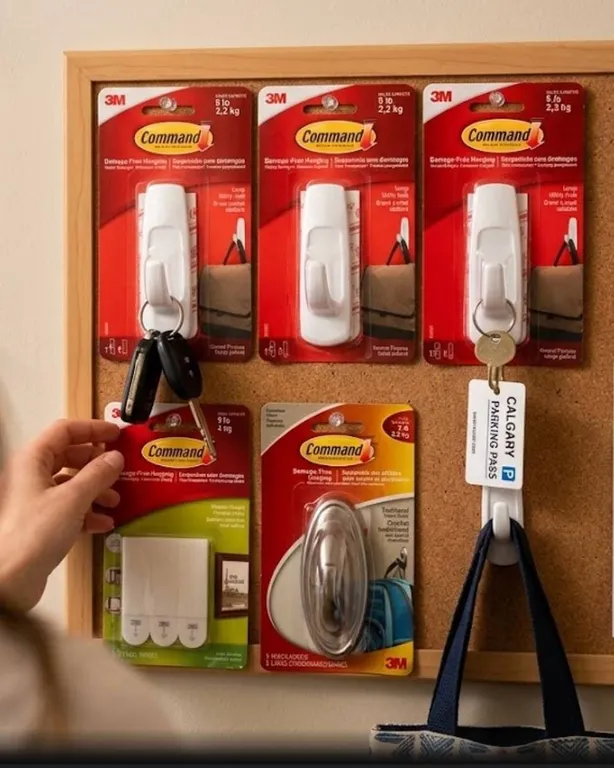 Lot of 6 - 3M Command Wall Hooks & Strips