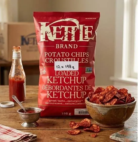 Kettle Brand Loaded Ketchup Potato Chips 12x198g