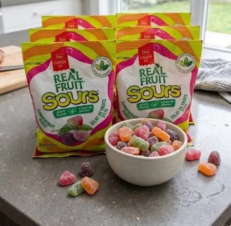Real Fruit Sours Plant-Based Gummy Candy 12x180g