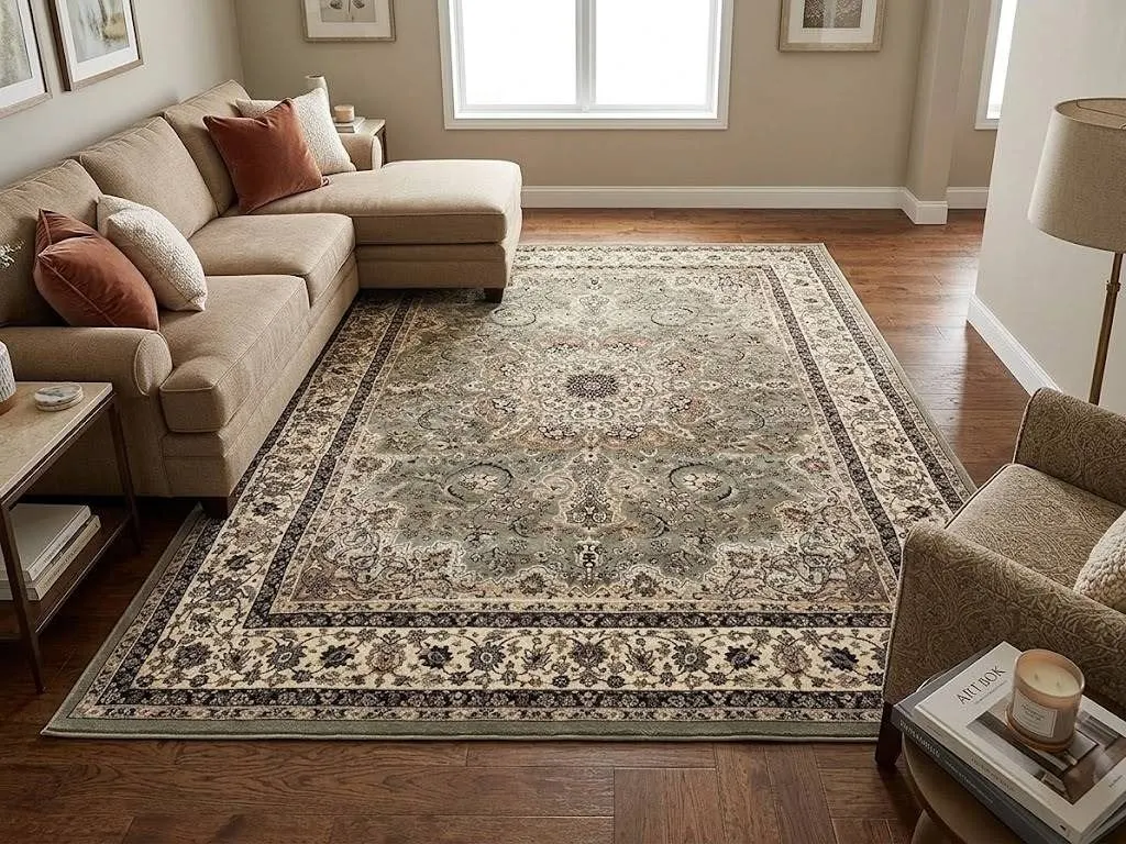 Thomasville Timeless Classic Rug in Shantie Green, 7'10" x 10'