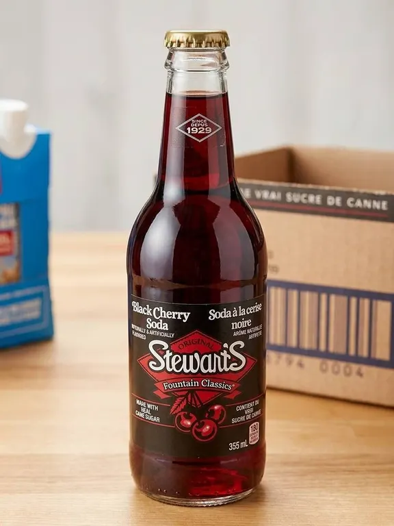 Stewart's Black Cherry Soda 355mL Bottle x 24