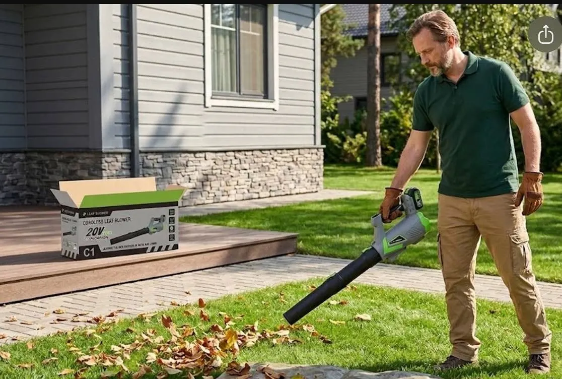 20V Cordless Leaf Blower with Lithium-Ion