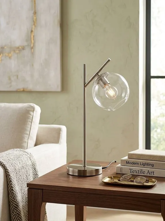 Modern Brushed Metal Table Lamp