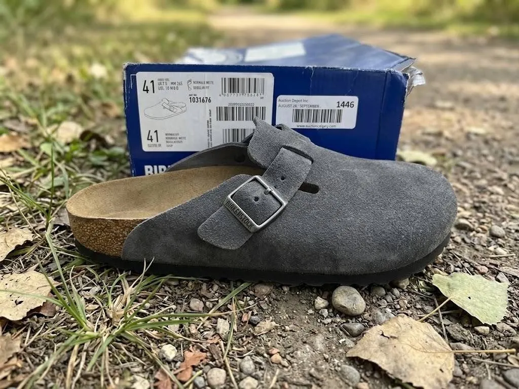Birkenstock Boston BS Charcoal Clogs Size 41