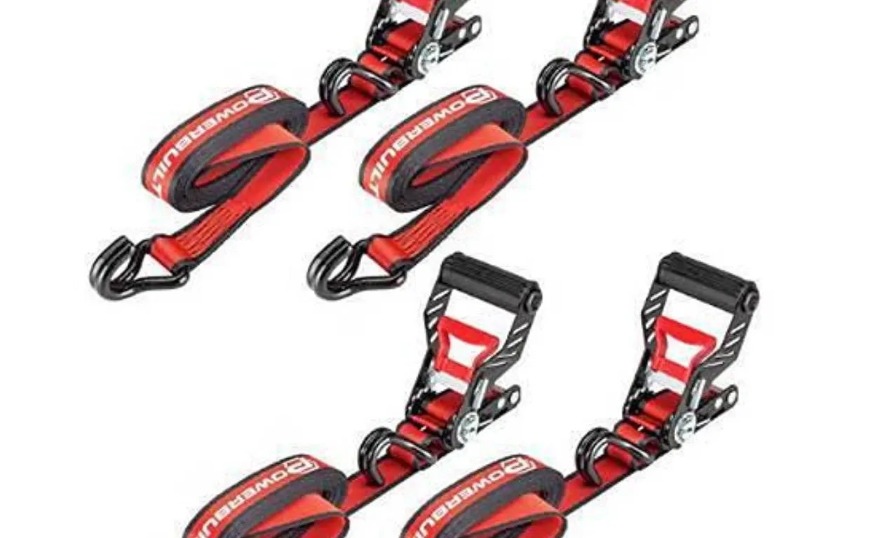 Powerbuilt 4-Piece Ratchet Tie Down Set