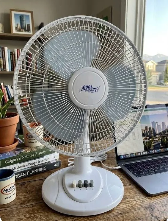 Cool Works 12-Inch Oscillating Desk Fan