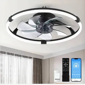 Linboro Low Profile Black Ceiling Fan