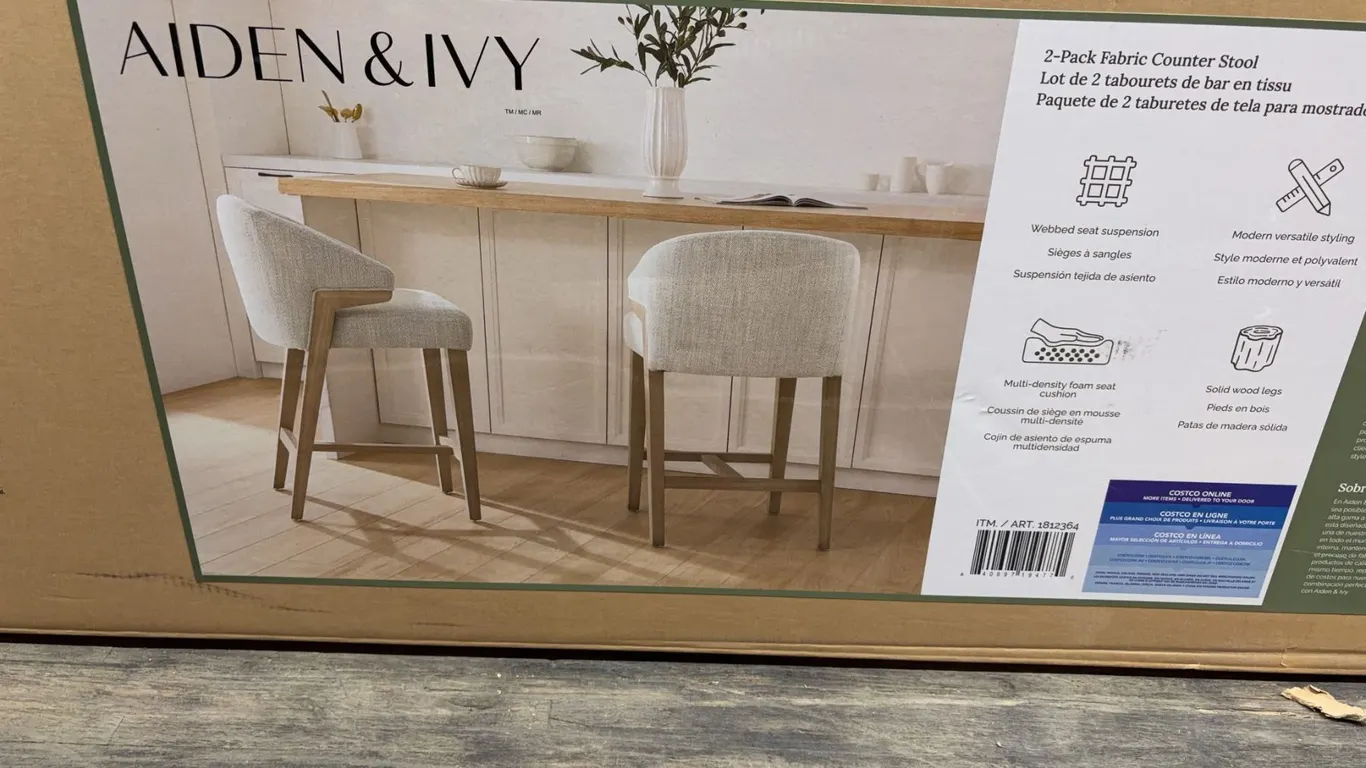 Aiden & Ivy 2-Pack Fabric Counter Stool