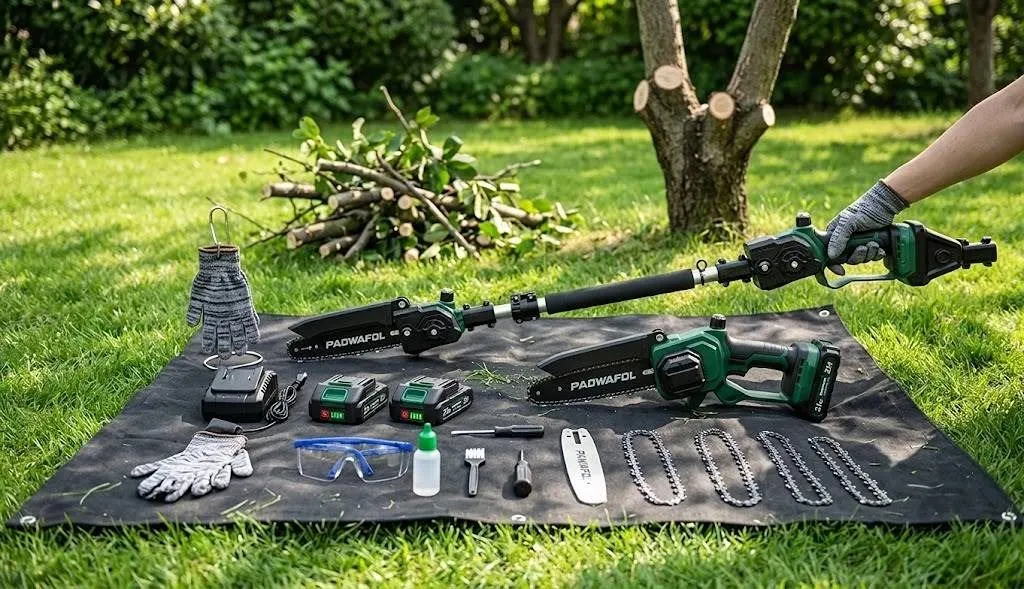 PAOWAFOL 2-in-1 Cordless Pole Saw Kit