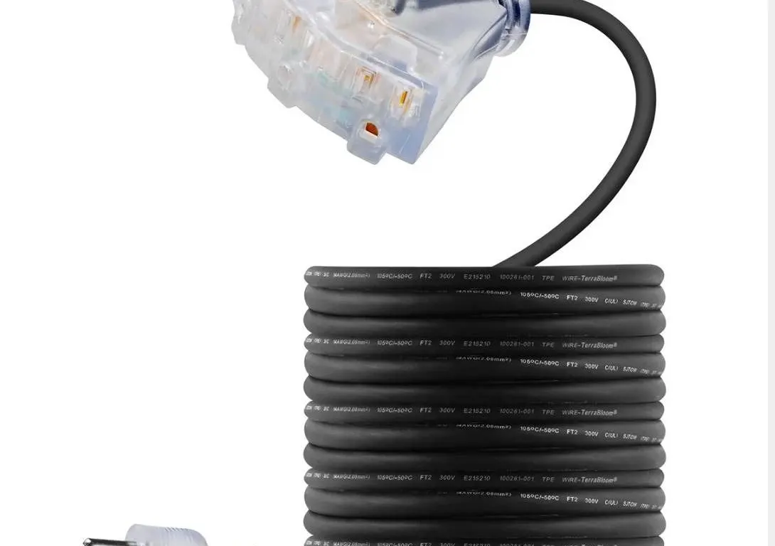 Heavy Duty 3-Prong Extension Cord With 3 Ended Outlet
