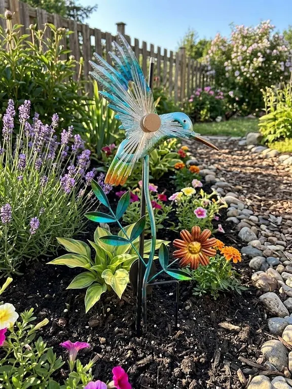 7 Metal Hummingbird Garden Stakes
