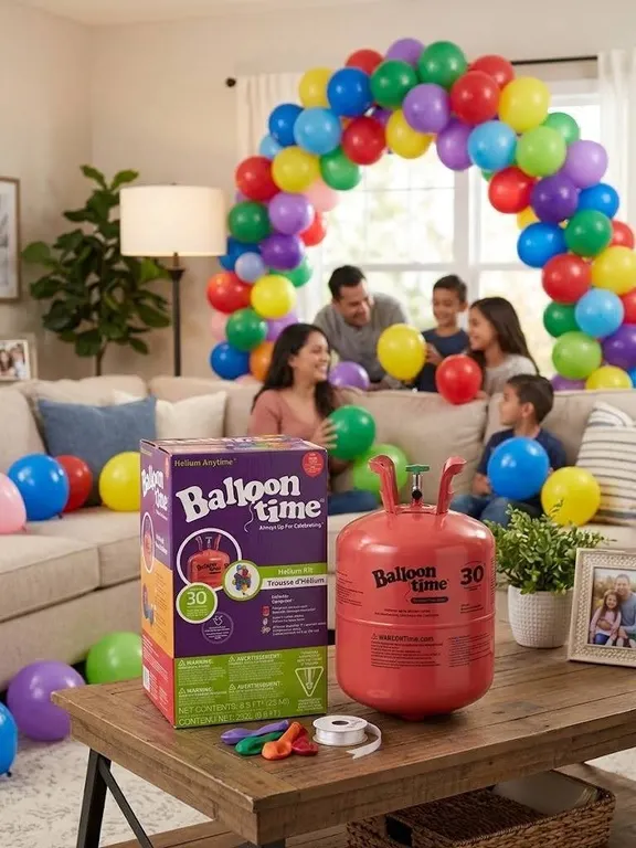 Balloon Time helium kit with 30 balloons