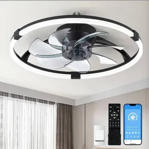 Linboro Low Profile Black Ceiling Fan