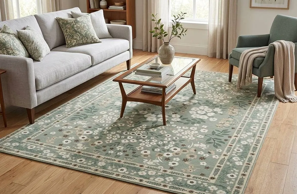Wyatt & Ash Machine Washable Area Rug, 63 in x 89 in