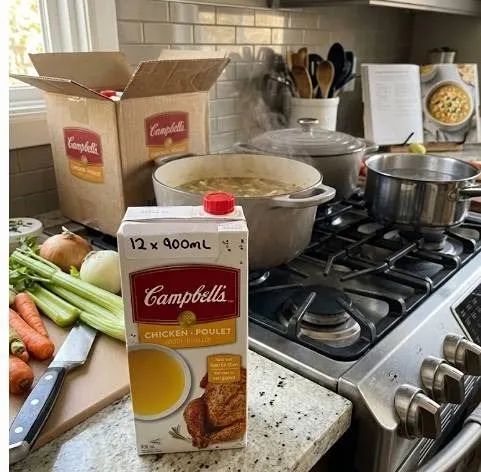 Campbell's Chicken Broth 900mL, Case of 12