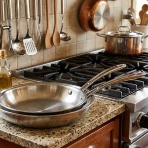 Lot of 2 Kirkland Signature Stainless Steel Frying Pans