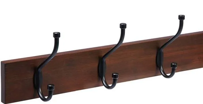 Amazon Basics 3-Hook Wall Coat Rack, Espresso