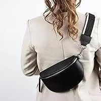 Siriano Genuine Leather Sling Bag Black