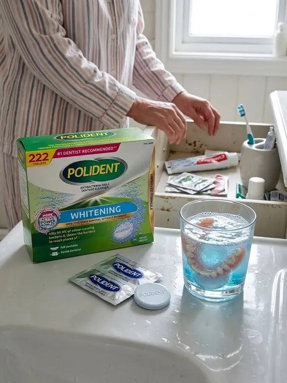 Polident Whitening Denture Cleanser 222 Tabs