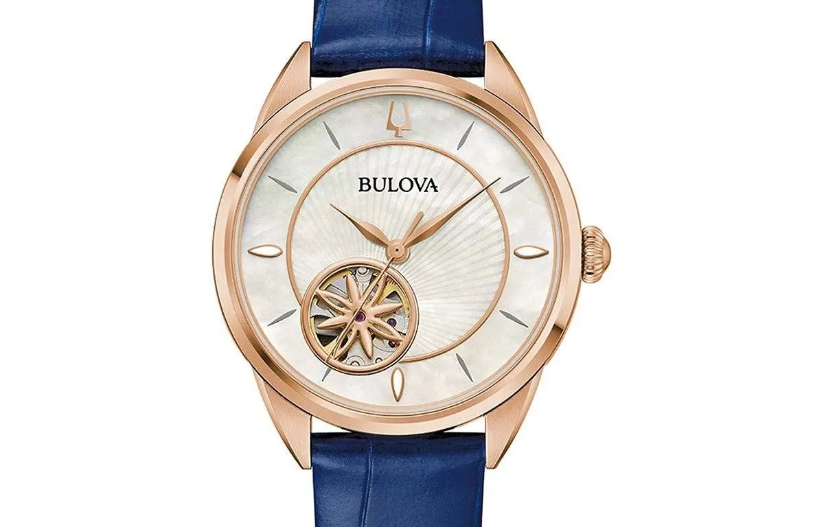Bulova Ladies Gold-Tone Watch With Blue Strap