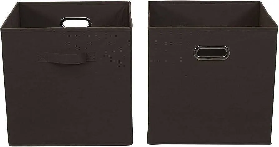 Amazon Basics Storage Bins Metallic Black 2-P
