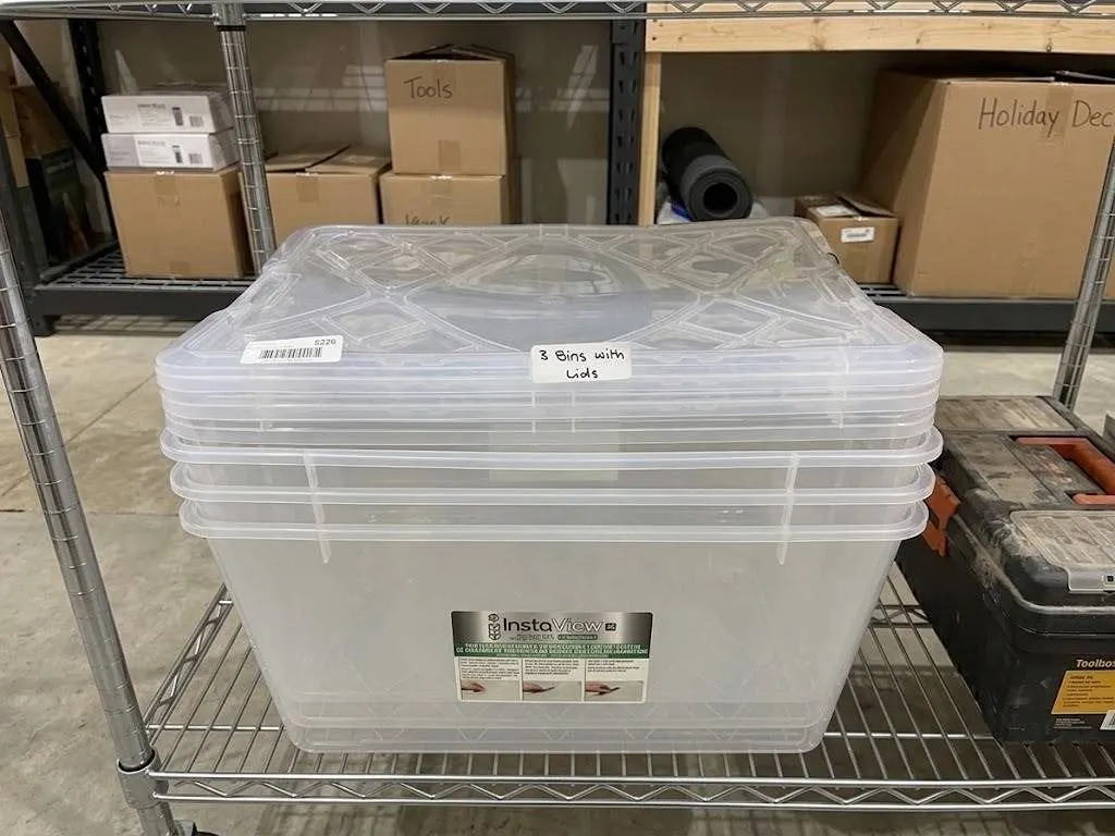 3 InstaView 45 Storage Bins with Lids