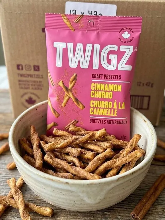 Twigz Cinnamon Churro Craft Pretzels, 12 x 42g
