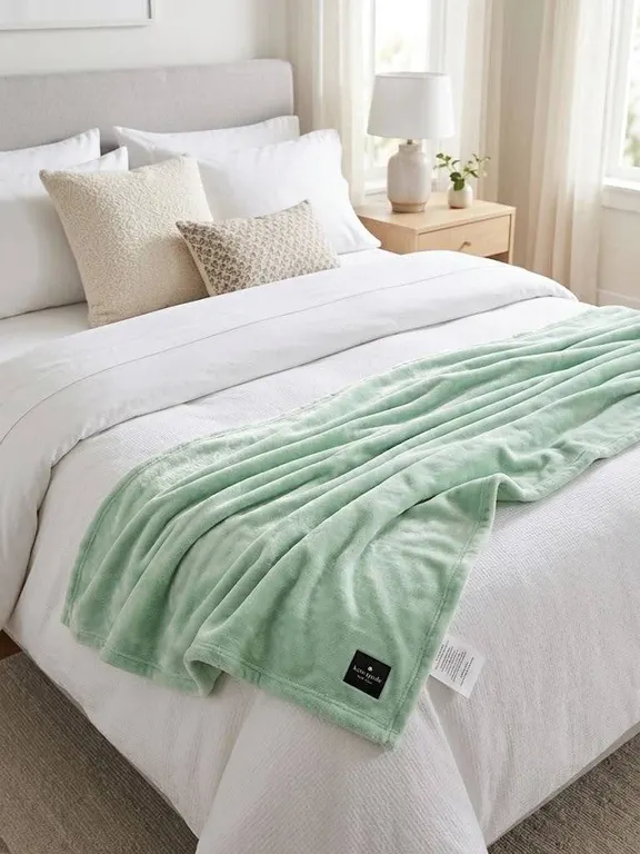 Kate Spade Soft Green Throw Blanket