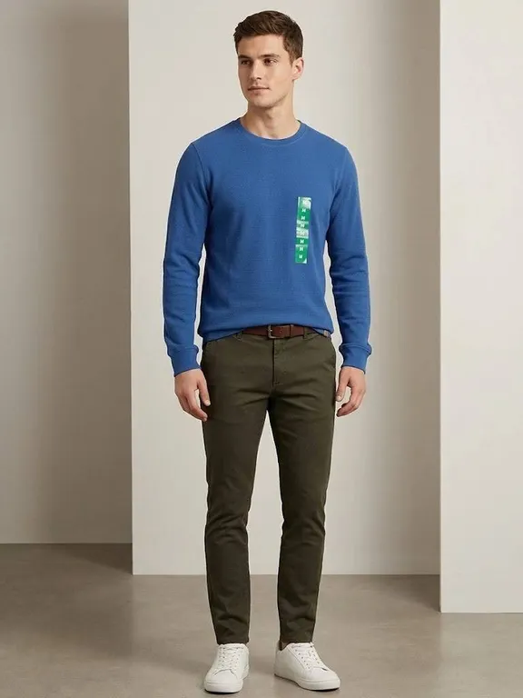 United Colors of Benetton Blue Crew Neck Top