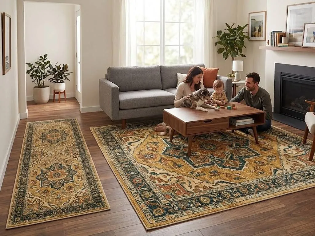 WASH Luxe Area Rug & Runner Set