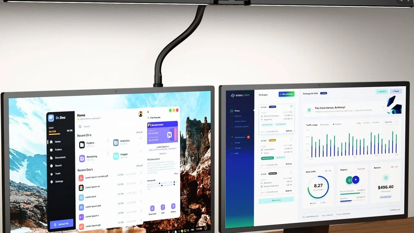 OttLite Wellness Series LED Computer Clamp