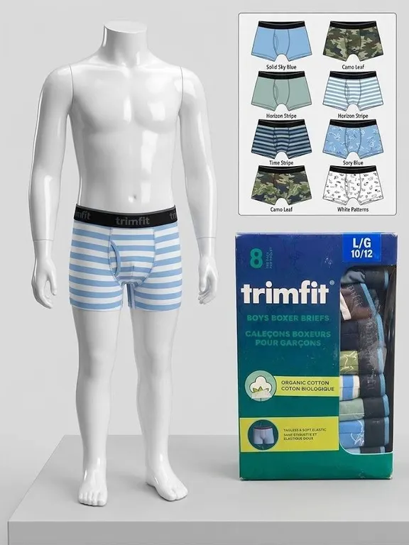 Trimfit Boys' Organic Cotton Boxer Briefs