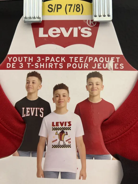 Levi's Youth 3-Pack T-Shirts Size S/P (7/8)