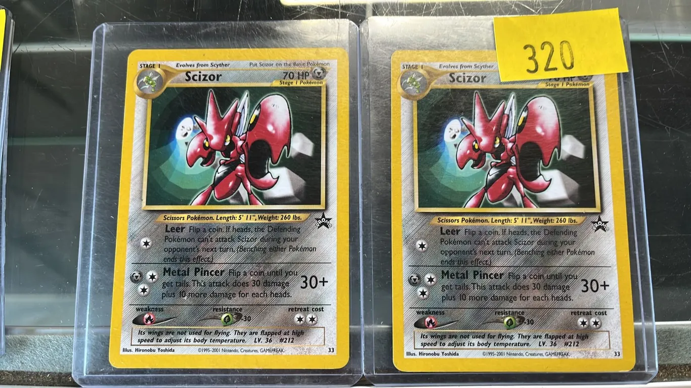 (2) 2001 WOTC SCIZOR #33 POKEMON BLACK STAR PROMO CARDS